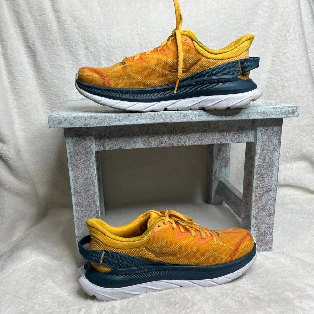 Hoka Mach Supersonic Women Running Shoes Orange Yellow Blue Size 6B‎ - Picture 2 of 6